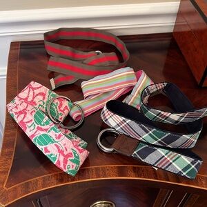 PREPPY LL Bean, Lands End, and more Patterned D-Ring Belts size small 38-40 in